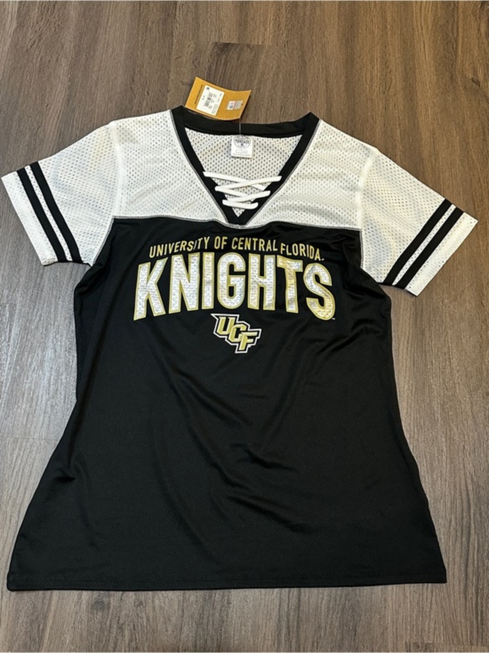 NWT UCF Knights Lace-Up Game Day Jersey Top